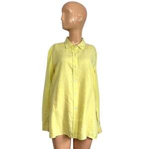 Real Clothes 8 Yellow Blouse Irish Linen French Seams Minimalist Quiet Luxury